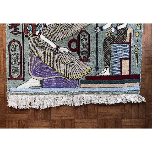 Egyptian Pharoah And Hieroglyphic Theme Rug/decorative wall Hanging - Picture 3 of 15